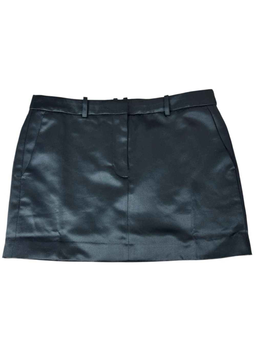 J. Crew Elegant Black Satin Mini Skirt Tailored Women’s Size 6 Elegant Chic - Picture 2 of 9